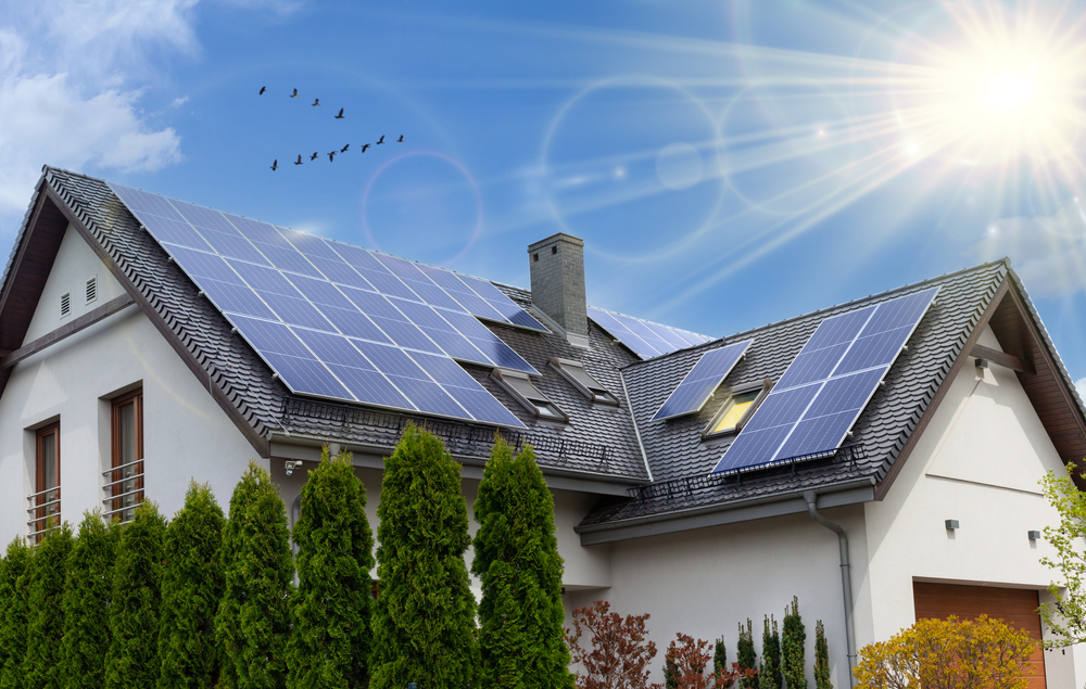 Solar panels on residential property