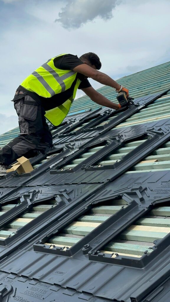 In-roof solar panel installation