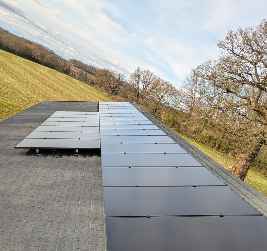 Solar panel close up on the roof of Alveley Cricket Club